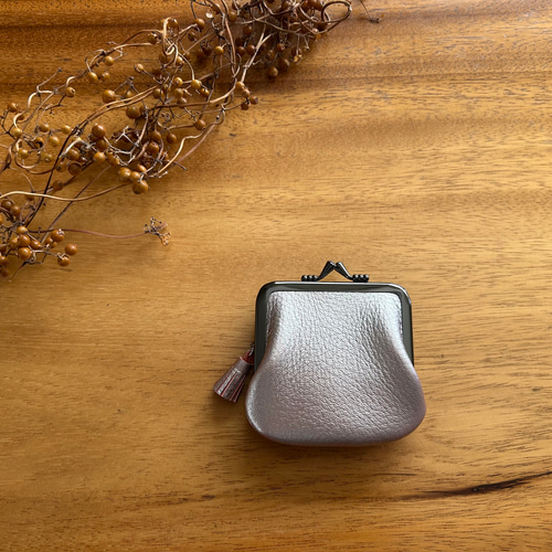 がま口　ポーチ　ミニ財布　ケース　小銭入れ　　シルバー 楽天市場】がま口 ポーチ 【 simple シルバー 名入れ 】 ポーチ