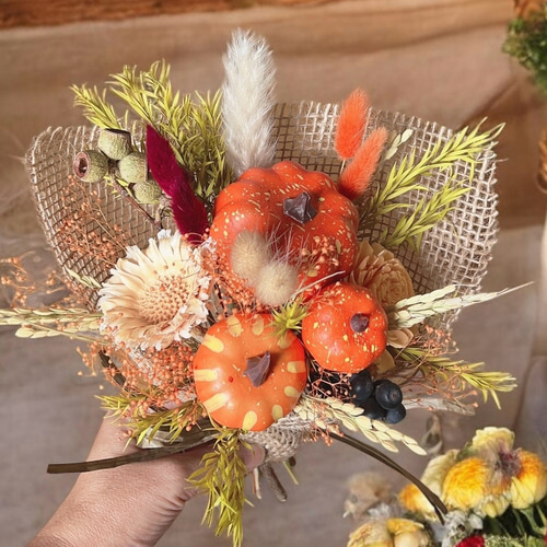 ハロウィン ハロウィンブーケ ハロウィンスワッグ かぼちゃ