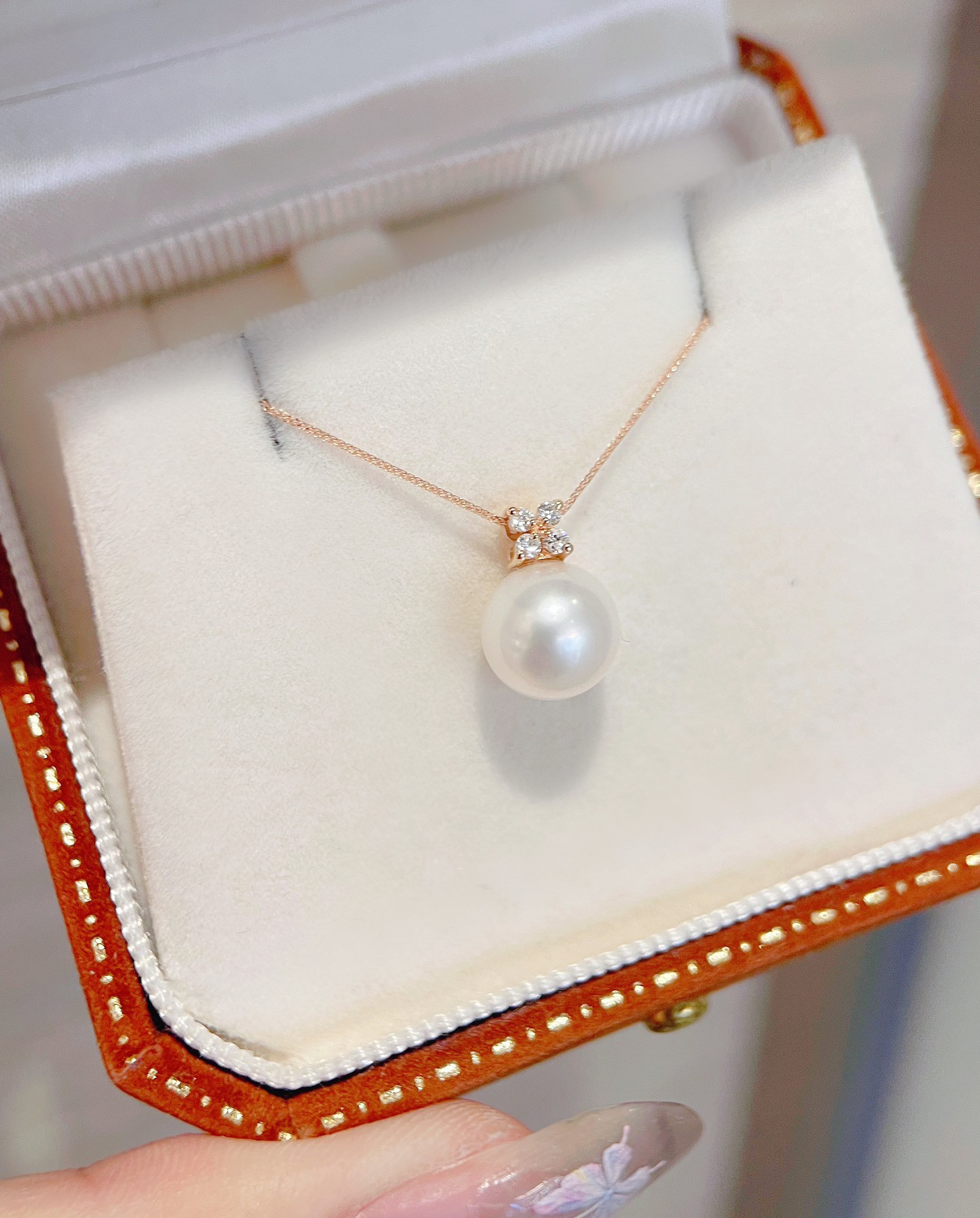 【高級】淡水真珠　ダイヤモンド付きネックレスk18 32,435円