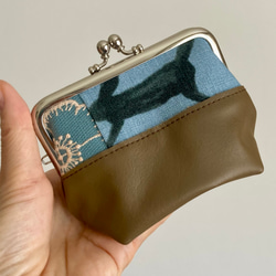 専用　ミナペルホネン　親子がま口ポーチ　トイプードル刺繍　ハンドメイド♪ トイプードル がま口 ポーチ ハンドメイド 手刺繍 刺繍