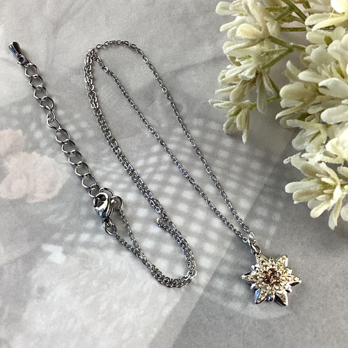 Swarovski シルバー ビジュー ネックレス スワロフスキー SWAROVSKI ネックレス ペンダント ネイビー