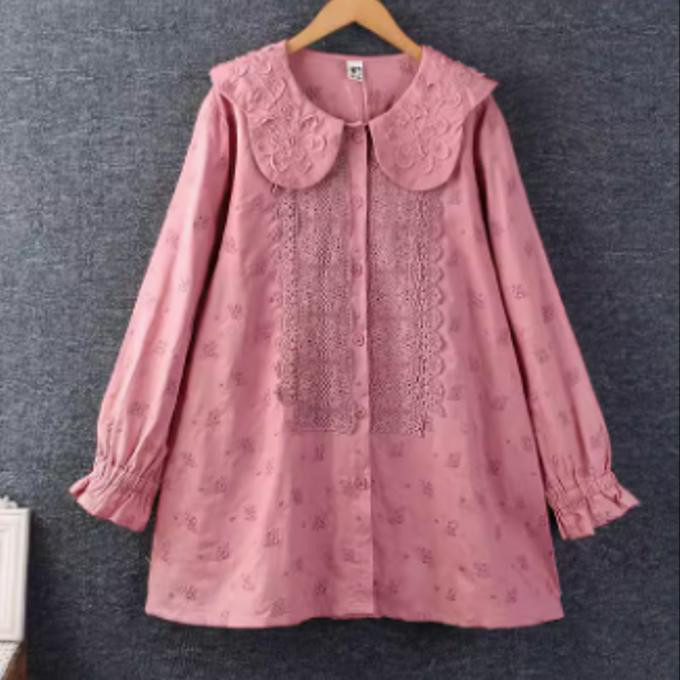 春秋服の新モデル 甘い 綿麻の上着 長袖 ゆったり シャツ