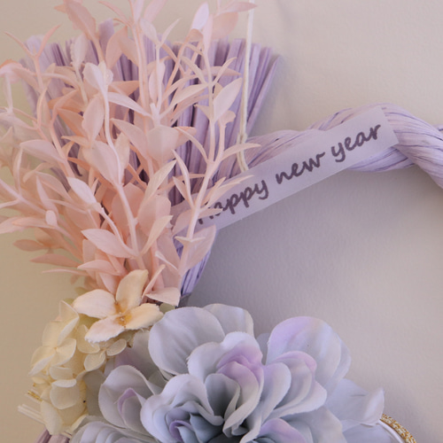 しめ縄飾り2026 かわいい パステルカラー アートフラワー atelier