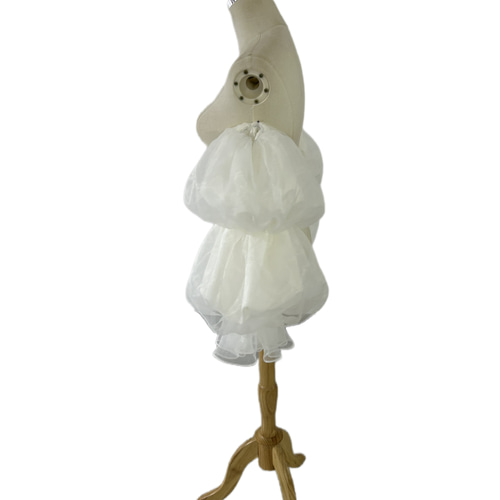 姫袖 オーガンジー クレープ生地 可愛い オフホワイト 色直し  