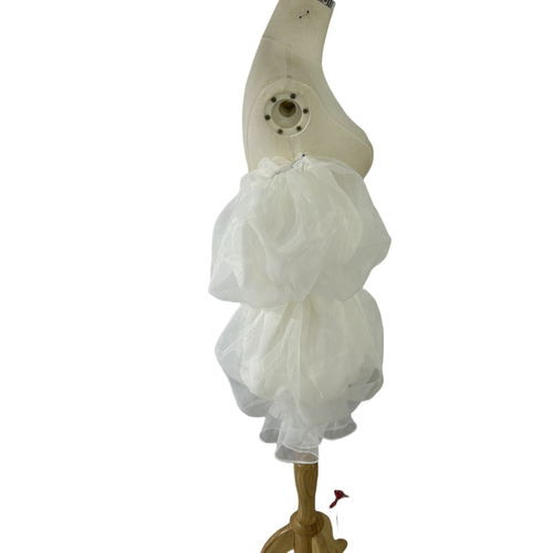 姫袖 オーガンジー クレープ生地 可愛い オフホワイト 色直し  