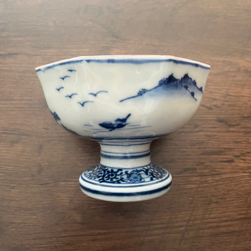 内側 ホビー・楽器・アート 古伊万里 染付 金魚図盃洗