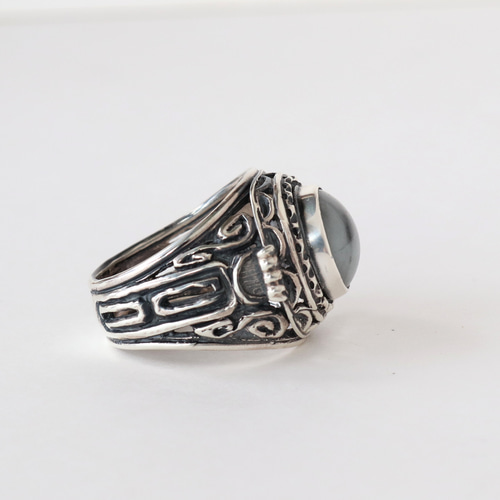 糸魚川ヒスイ シルバー925 縄文土器リング 23号(サイズ直し有料) 国産