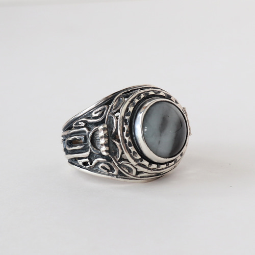 糸魚川ヒスイ シルバー925 縄文土器リング 23号(サイズ直し有料) 国産