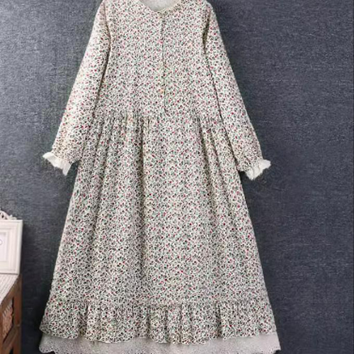 新品　マ・メール　シモネッタ　総柄　ワンピース　8 130 女の子　花　襟付き 衿つき花柄ワンピース(80cm 紺): キッズ - ナルミヤ オンライン