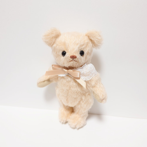 ホワイトオレンジモヘア テディベア 17.5cm ぬいぐるみ yukumao 通販