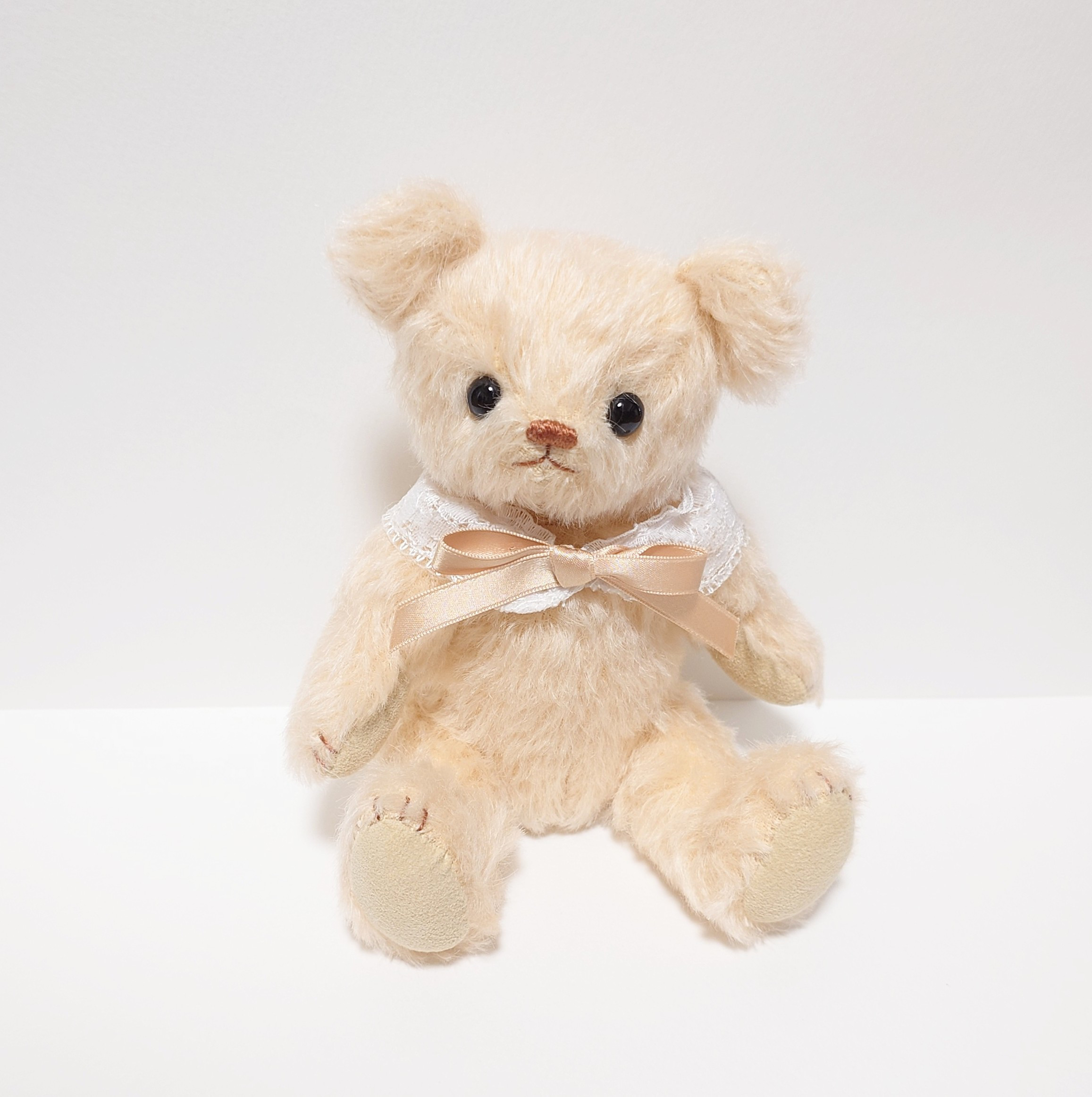 ホワイトオレンジモヘア テディベア 17.5cm ぬいぐるみ yukumao 通販