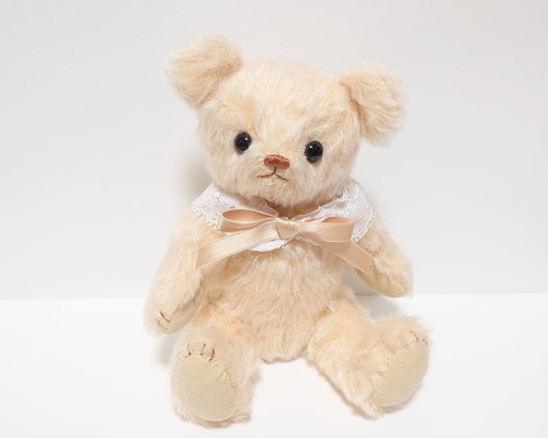50's ヴィンテージ ベージュモヘアにオレンジアイ テディベア アンティーク 50's ヴィンテージ ベージュモヘアにオレンジアイ テディベア
