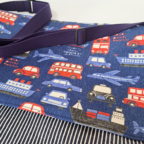 ☆新発売☆乗り物柄のショルダータイプ絵本袋・図書袋/通園かばん