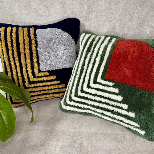 タフティング】クッションカバー 肌触りふわふわ◎ ラグ インテリア