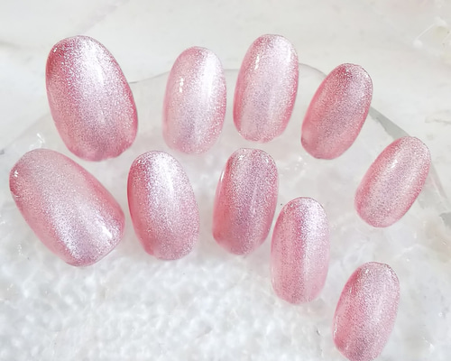 No.332 ネイルチップ ジェルネイル ニュアンス キラキラ マグネット No