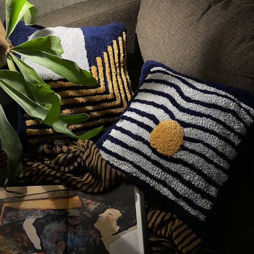 タフティング】クッションカバー 肌触りふわふわ◎ ラグ インテリア