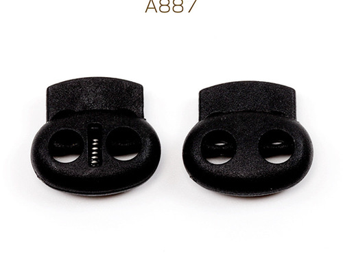 A887 60個 コードストッパー 2穴 紐長さ調節パーツ 靴紐ストッパー 紐