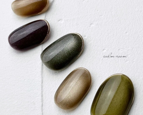 No.590]ミラースキニーフレンチネイル/マグネット/ネイビー/ブラウン