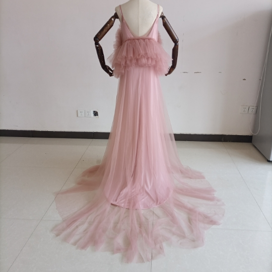 2ways ピンク キャミソール カラードレス ラッフルフリル ソフトチュール 妊婦 前撮り