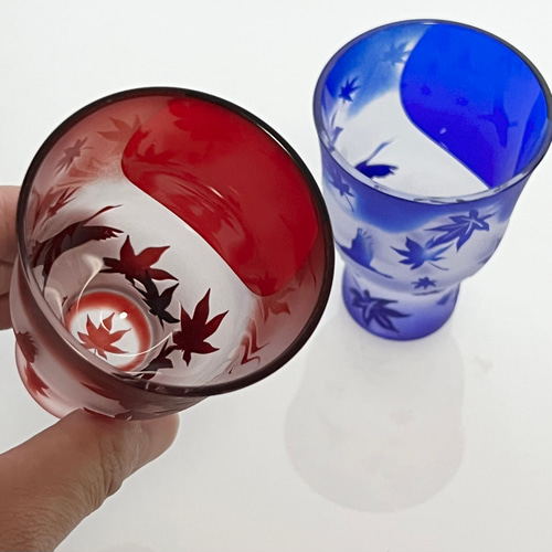 ガラス作家 ぐい呑み お猪口 2個セット