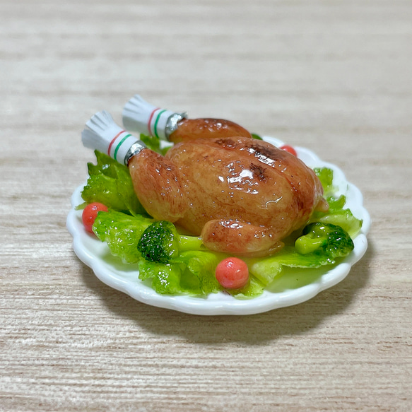 『4年保証』 クリスマスチキン うさぎ その他置物 樹脂粘土 ミニチュアフード チャーム