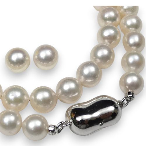 アコヤ真珠ネックレス 4.0-4.5mm ホワイトカラー シルバー製チェーン