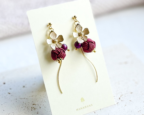 可憐】水引のピアス／イヤリング ピアス（その他） HANAHANA