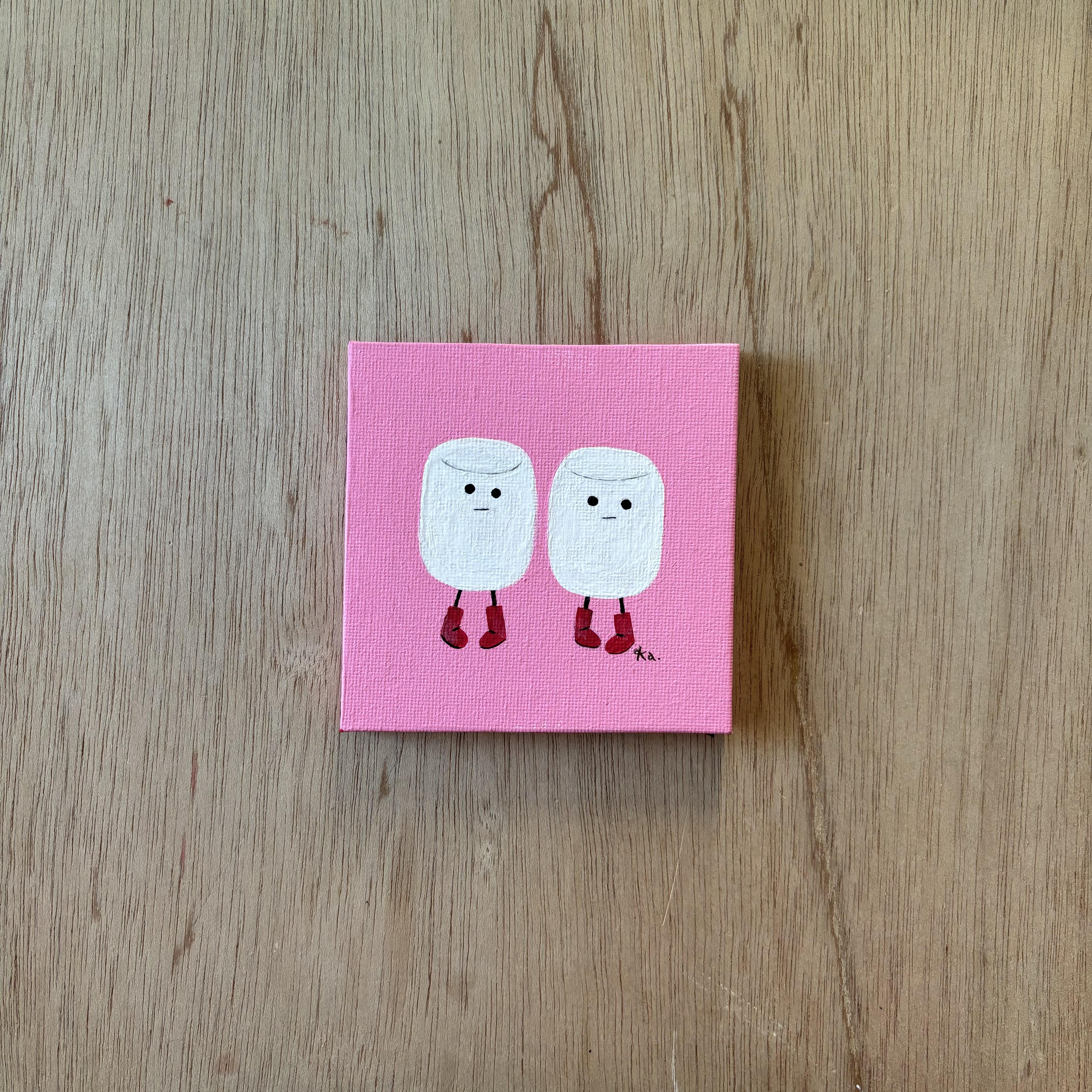 「マシュマロさん」キャンバス画