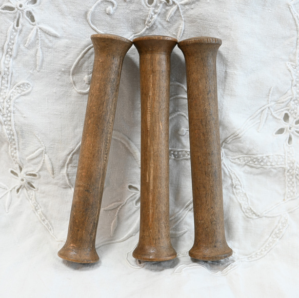 アンティーク 木製糸巻き スプール 3本セットB 木材・板