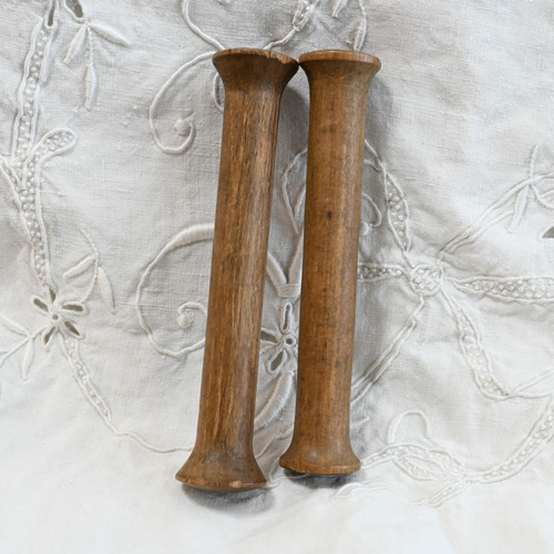 アンティーク 木製糸巻き スプール 2本セットA 木材・板 アンティーク