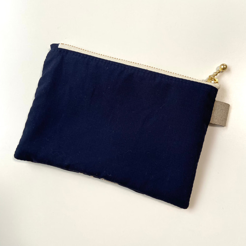 点と線模様製作所生地のフラットポーチ ポーチ atelier糸花 通販