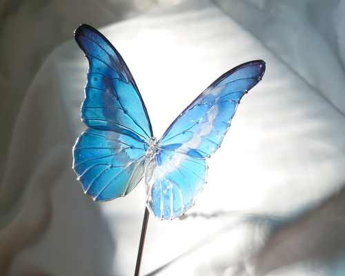 光の女神 ヘレナモルフォ】クリスタルフラワーオーナメント* ヘアピン