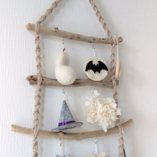 流木インテリア ラダー シャビー 流木 インテリア 吊るす 壁掛け 長い ハンガー はしご ウッド