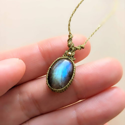 記憶の回廊】水晶ポイント マクラメ編みネックレス ネックレス