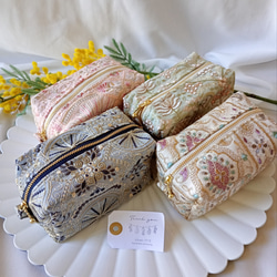 新色追加【20㌢】魅せたいインド刺繍のBOXポーチ ポーチ iikao-1113