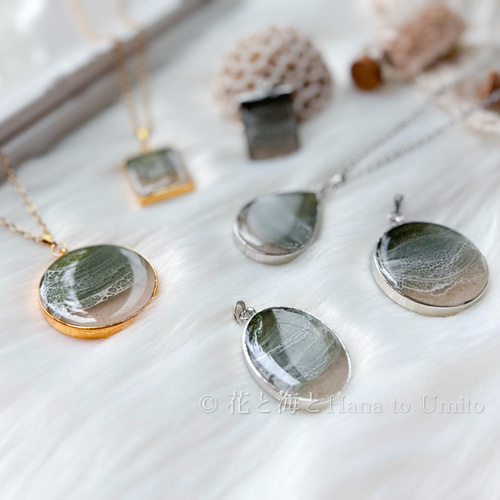 秋冬Ver】海色ネックレス✳︎海レジンアート オーシャンアート その他