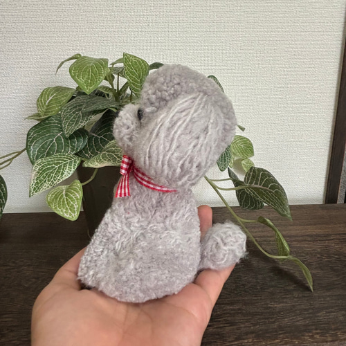 動物ぽんぽん トイプードル 薄いグレー その他人形 ricksan 通販