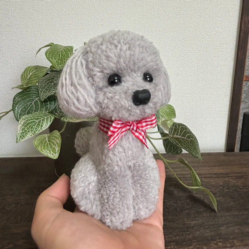 動物ぽんぽん トイプードル 薄いグレー その他人形 ricksan 通販