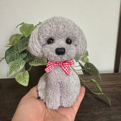 動物ぽんぽん トイプードル 薄いグレー その他人形 ricksan 通販