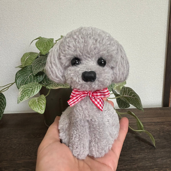 動物ぽんぽん トイプードル 薄いグレー その他人形 ricksan 通販