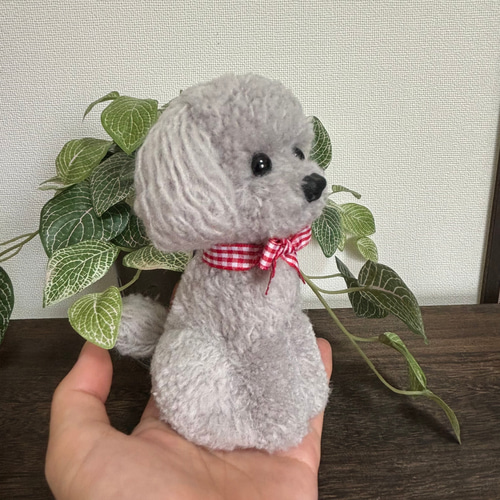 動物ぽんぽん トイプードル 薄いグレー その他人形 ricksan 通販