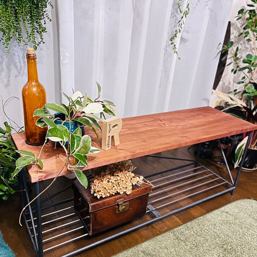 ハンドメイド シェルフベンチ ハンドメイド シェルフベンチ 【公式通販】