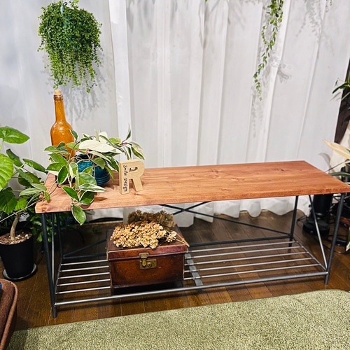 ハンドメイド シェルフベンチ