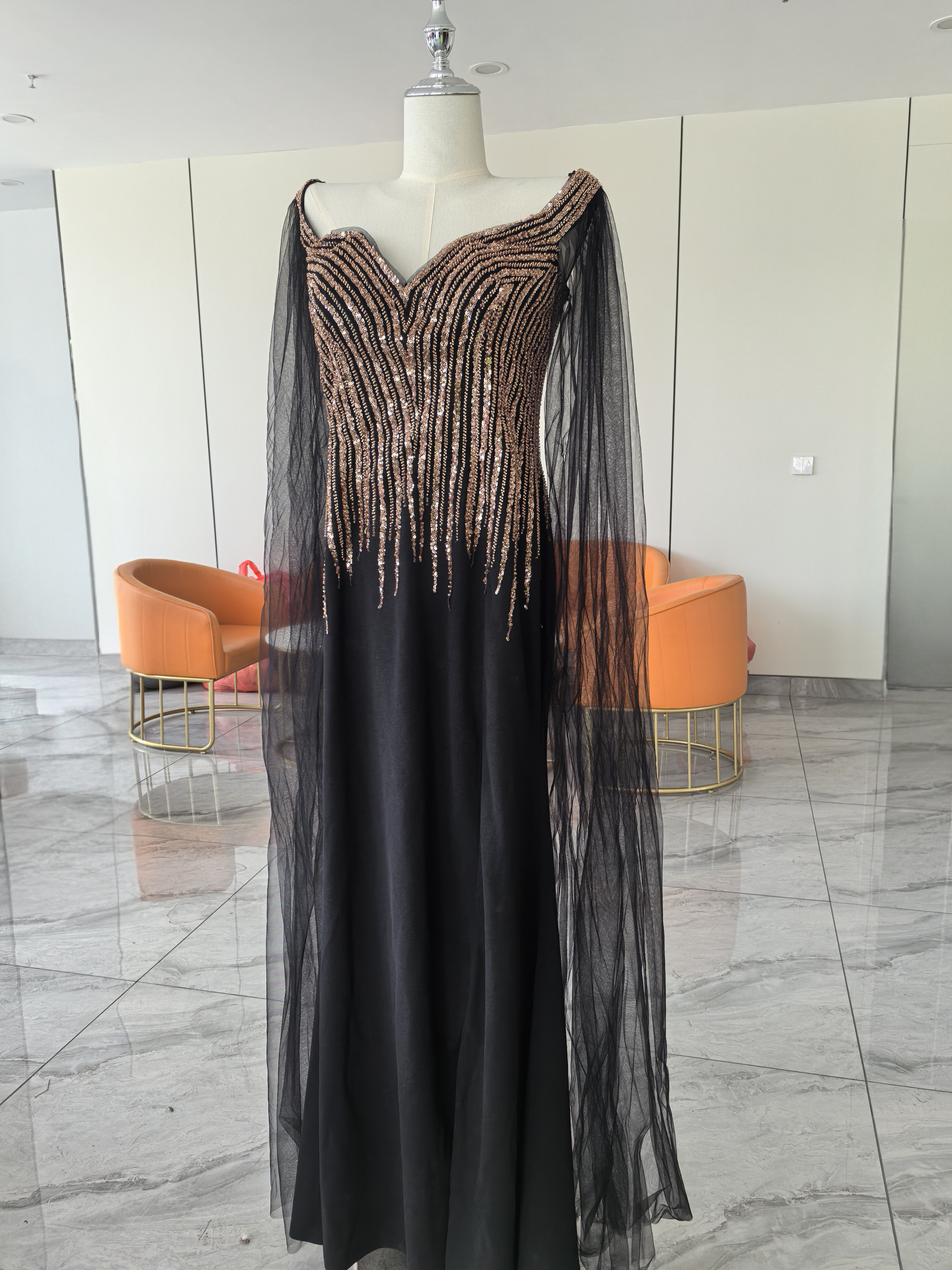 新品 華麗 キラキラしたラメ 長ふわふわ袖 カラードレス エレガント音楽会 パーティー合コン デートパーティーS01 23,544円