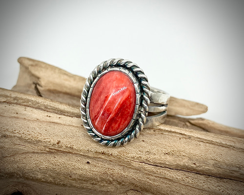 スパイニーオイスターシェル シルバー リング 指輪 13号 #インディアン