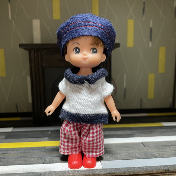 R2408ミキちゃんマキちゃんフレンド りくくん ハンドメイド 服 赤 