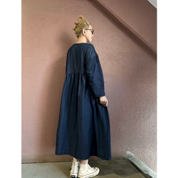 RATA❤️選擇你的尺寸❣️柔軟的日本牛仔布❤️適合成人的百搭連身裙❤️可愛又精緻，採用優質面料製成❤️經久耐穿，一季皆宜 第11張的照片