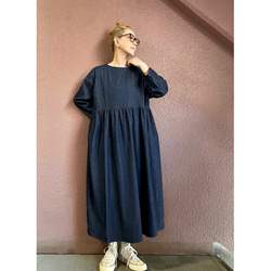 RATA❤️選擇你的尺寸❣️柔軟的日本牛仔布❤️適合成人的百搭連身裙❤️可愛又精緻，採用優質面料製成❤️經久耐穿，一季皆宜 第7張的照片