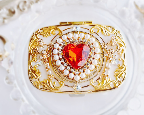 キラキラ魔法のコンパクト 赤 ピルケース フリーボックス・小物入れ