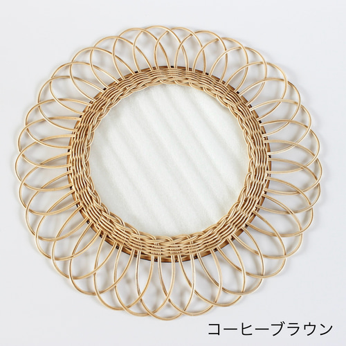 【ヴィンテージ】✴︎特大ラタンの壁掛けミラー✴︎ ヴィンテージ ラタン ウォールミラー 藤家具 昭和レトロアンティーク